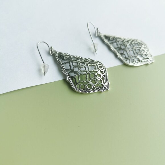 Kendra Scott Addie Filigree Mix Earrings - Silver - Picture 3 of 4